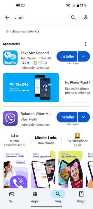 Vælg appen