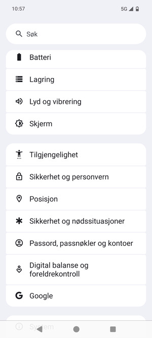 Bla til og velg Sikkerhet og personvern