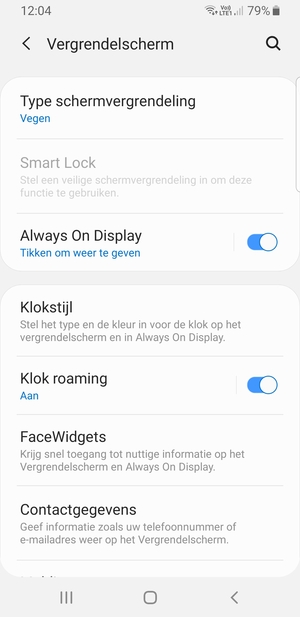 Selecteer Type schermvergrendeling