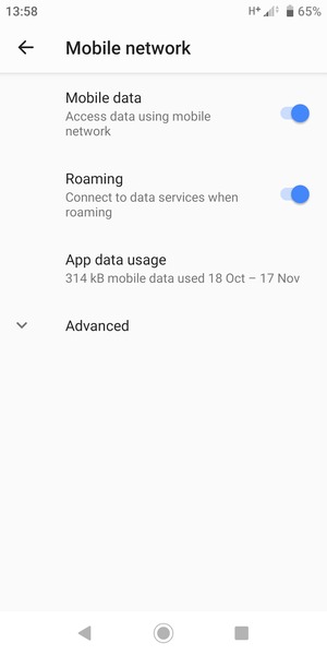 Turn Roaming on or off