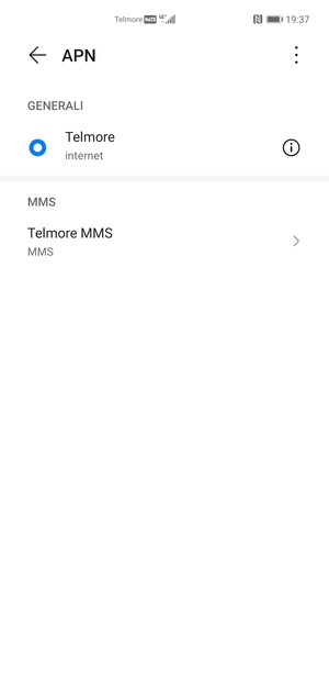 Seleziona il tasto Menu