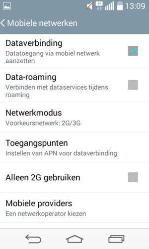 Om van netwerk te wisselen in geval van netwerkproblemen, selecteert u Mobiele providers