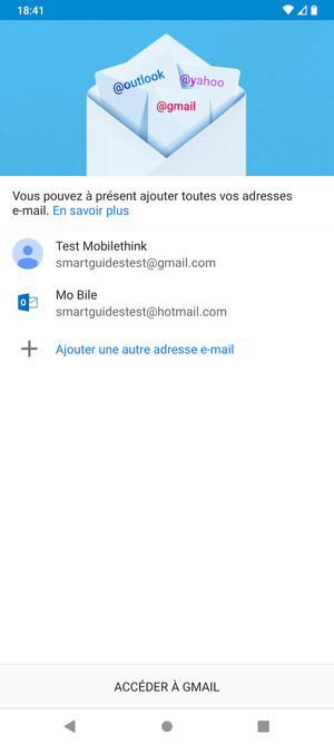 Sélectionnez ACCÉDER  À GMAIL