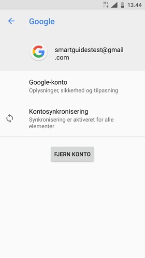 Vælg Kontosynkronisering