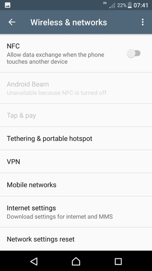 Select Internet settings
