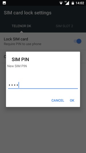 Enter your New SIM PIN and select OK