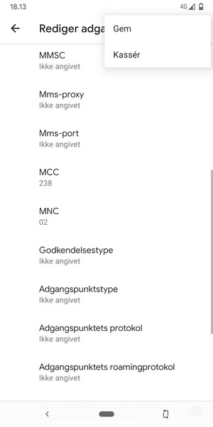 Vælg Gem