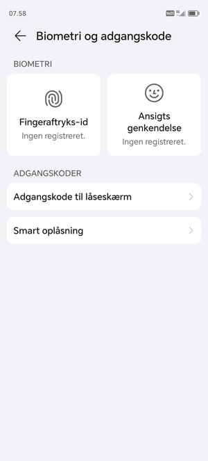 Vælg Adgangskode til låseskærm