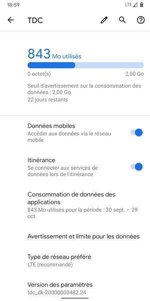 Activer ou désactiver Itinérance