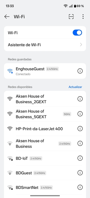 Ahora está conectado a la red Wi-Fi