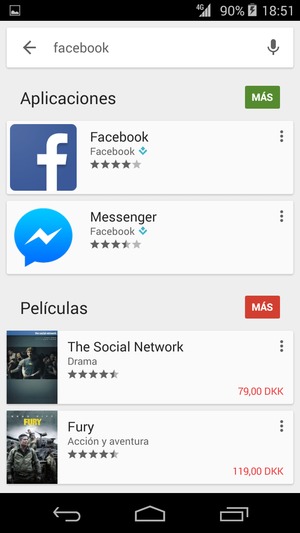 Seleccione la aplicación