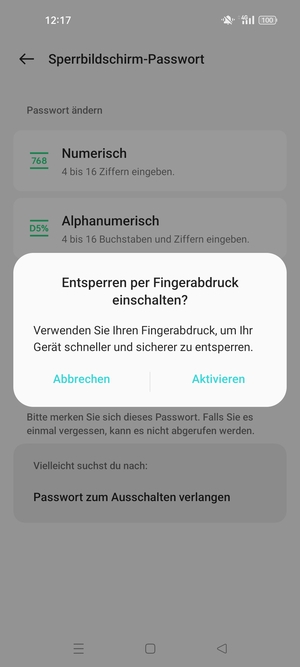Wählen Sie die gewünschte Option