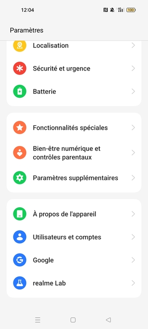 Faites défiler et sélectionnez À propos de l'appareil
