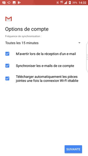 Sélectionnez SUIVANTE