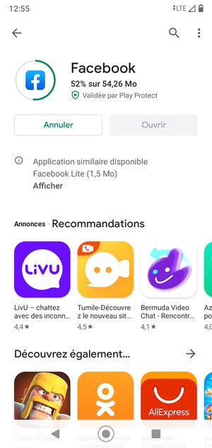 Veuillez attendre la fin de la procédure d'installation