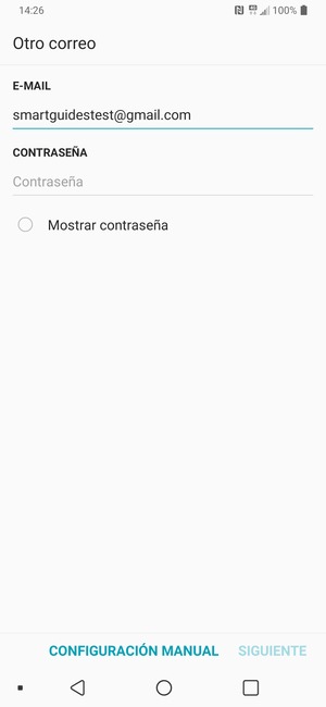 Introduzca su dirección de Gmail y seleccione Contraseña