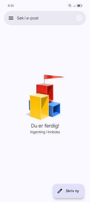 Gmail er klar til bruk