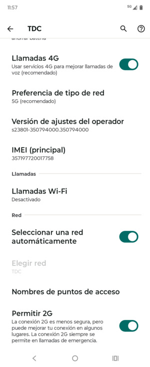 Desplácese y seleccione Nombres de puntos de acceso
