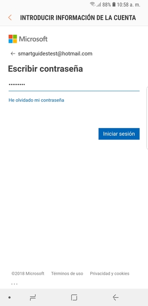Introduzca su contraseña y seleccione Iniciar sesión