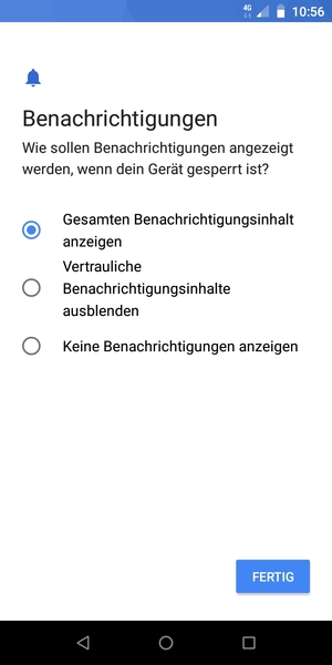 Wählen Sie die gewünschte Option und wählen Sie FERTIG