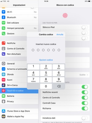 Inserisci il nuovo codice di accesso