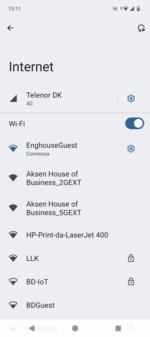 Ora sei connesso alla rete Wi-Fi