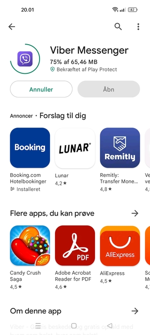 Afvent at installeringen er afsluttet