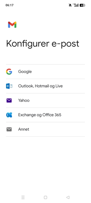 Velg Outlook, Hotmail og Live