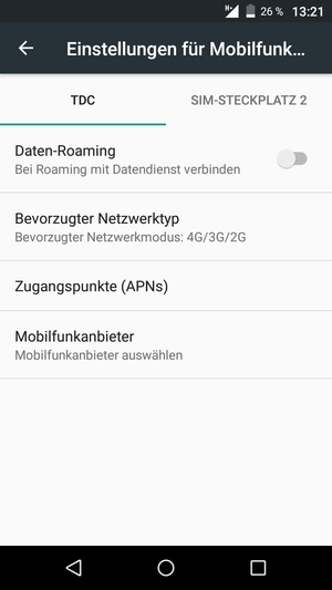 Um das Netzwerk zu wechseln, falls Probleme auftreten, wählen Sie Mobilfunkanbeiter