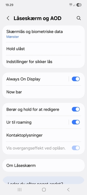 Din telefon er nu sikret med en skærmlås
