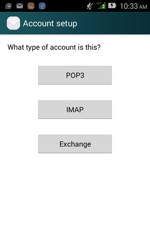 Select POP3 or IMAP