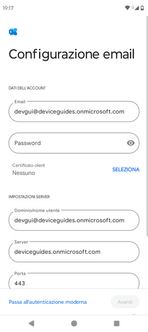 Inserisci la tua password