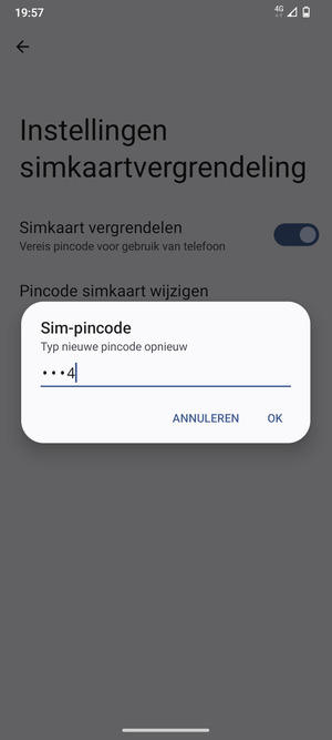 Bevestig uw nieuwe sim-pincode en selecteer OK