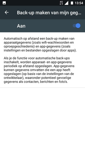 Selecteer de Terug-knop