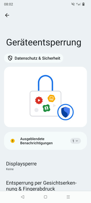 Wählen Sie Displaysperre