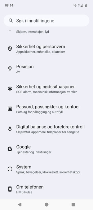 Bla til og velg Passord, passnøkler og kontoer