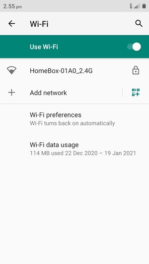 Select the wireless network you want to connect to