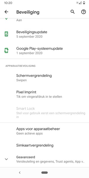 Scroll naar en selecteer Simkaartvergrendeling