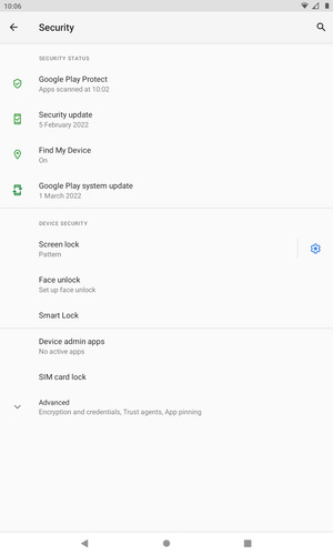 Your tablet is now secure with a screen lock