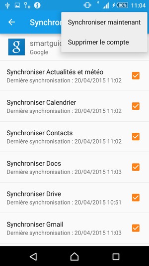 Sélectionnez Synchroniser maintenant