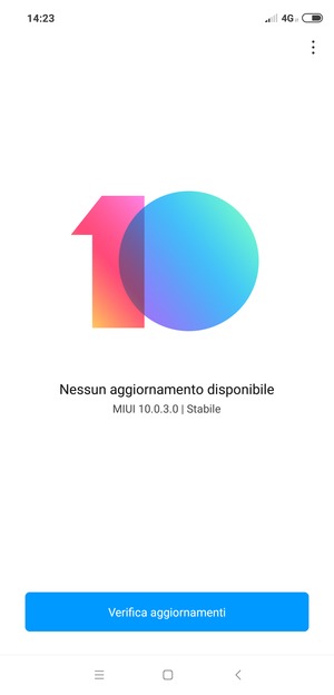 Se il tuo telefono è aggiornato, vedrai la seguente schermata