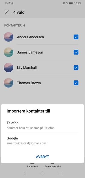 Tryck på ditt Google-konto