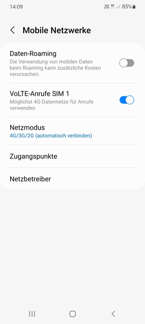 Wählen Sie Zugangspunkte