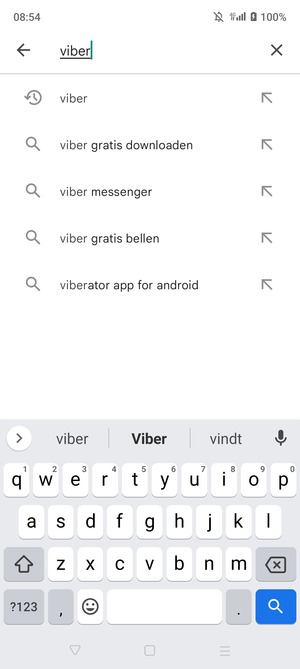Voer de app-naam in en selecteer Zoeken