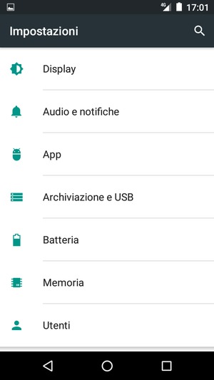 Scorri e seleziona Batteria