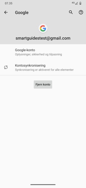 Vælg Kontosynkronisering