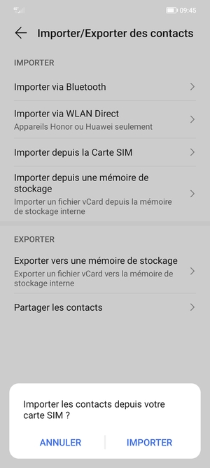 Sélectionnez IMPORTER