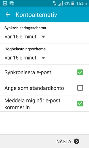 Om du ser denna
skärm, välj NÄSTA