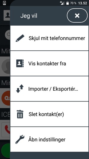 Vælg Importer / Eksportér...