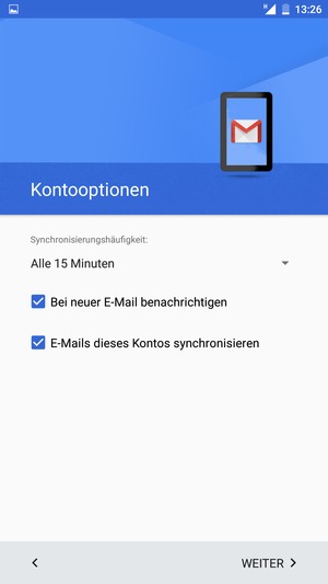 Wählen Sie WEITER
